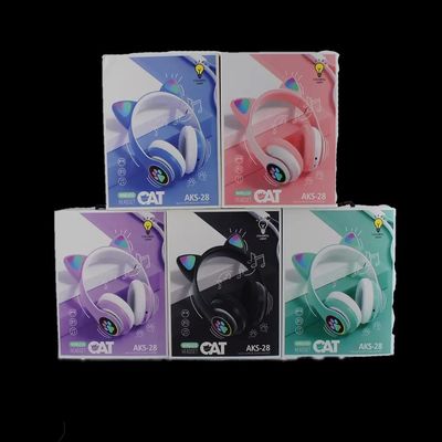 Bluetooth noir Cat Headphones, écouteurs sans fil pliables de Bluetooth