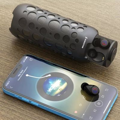 2 dans 1 radio d'écouteurs de TWS Bluetooth avec l'orateur portatif extérieur Mic Handsfree