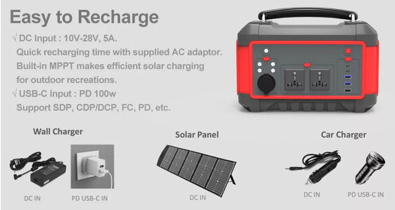 Générateur solaire de batterie au lithium de la centrale 600W 162Ah à C.A. de charge rapide portative de C.C USB