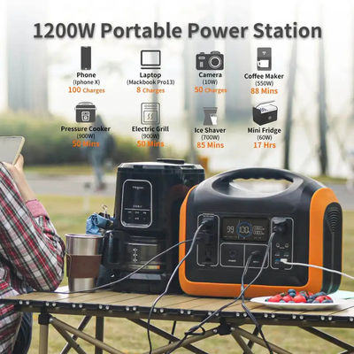 Centrale solaire mobile portative de la station 1200W de puissance de la batterie 220v